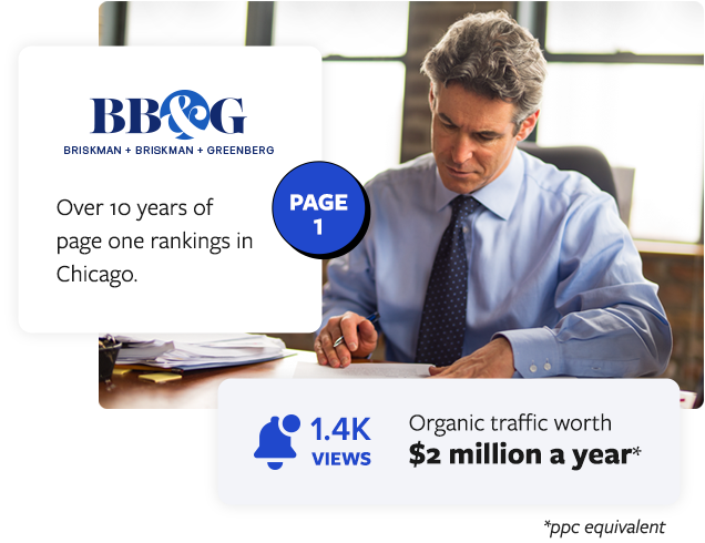 Briskman Briskman & Greenberg gets organic traffic worth over $2 million a year