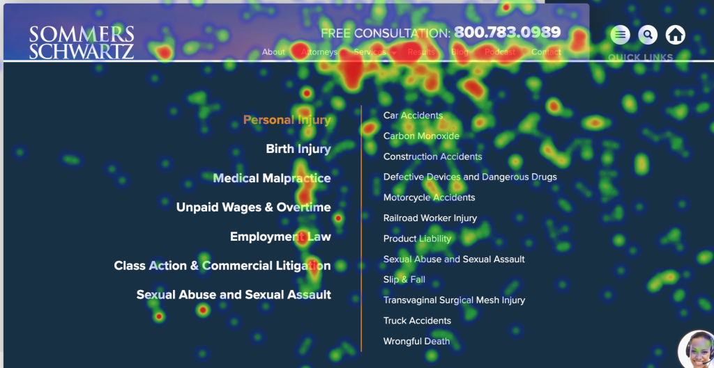 Is it time to remove the 'home' button from your website's header? 1 Heatmap showing user click behavior