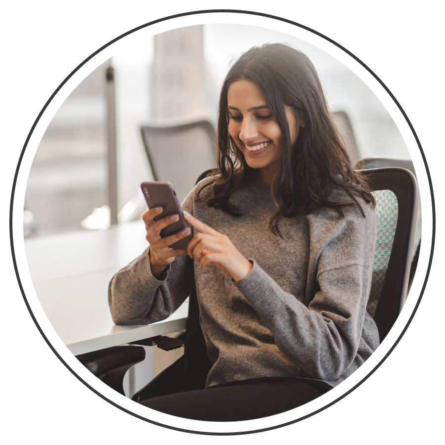 Potential client chatting with attorney on smartphone