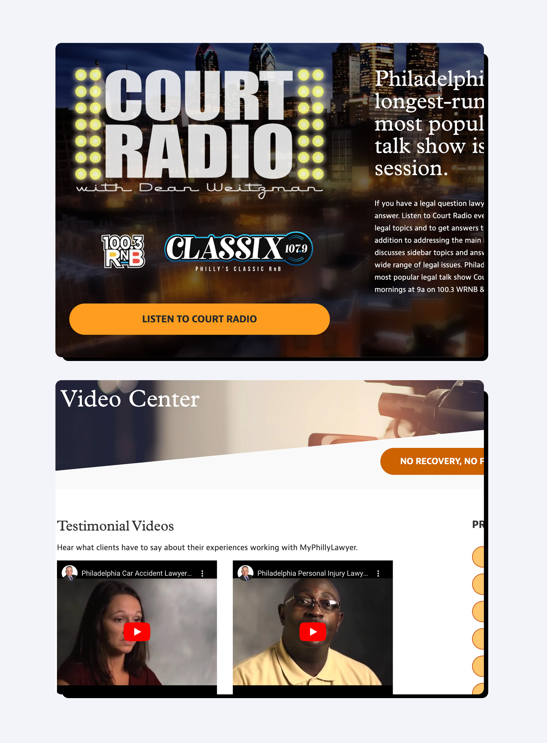 MyPhillyLawyer website design