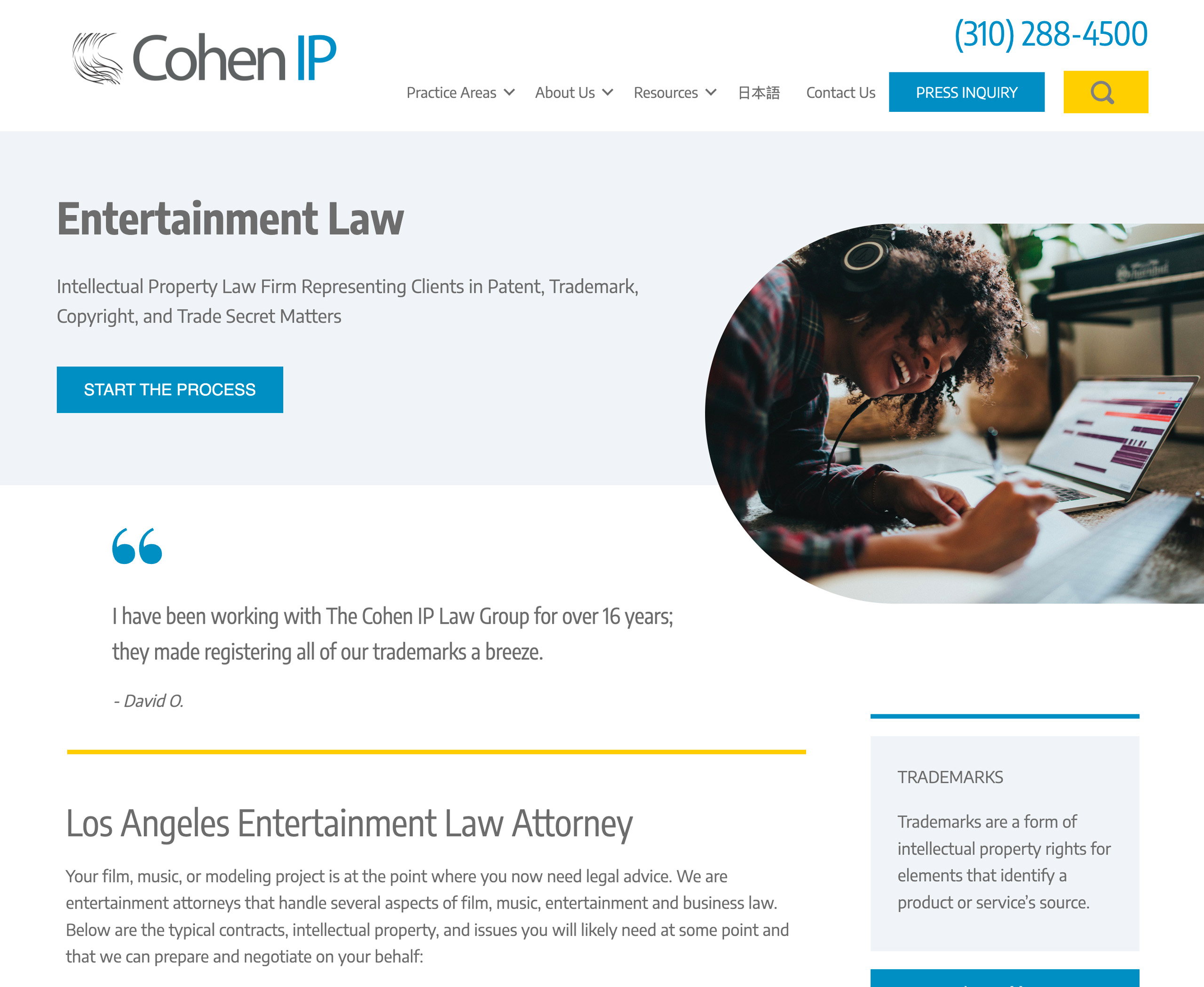 Cohen IP Website Design