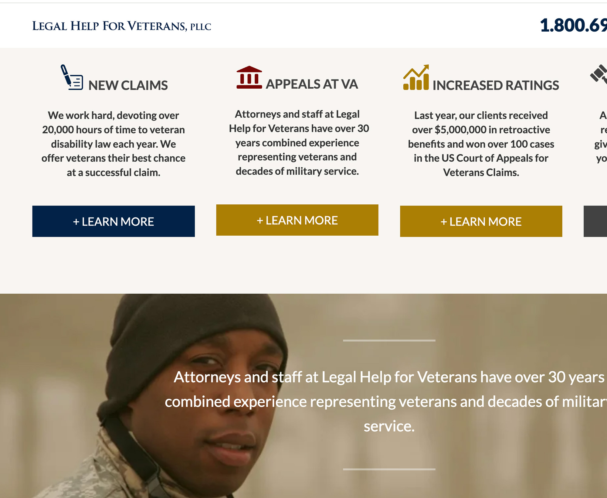 Legal Help for Veterans Website Design
