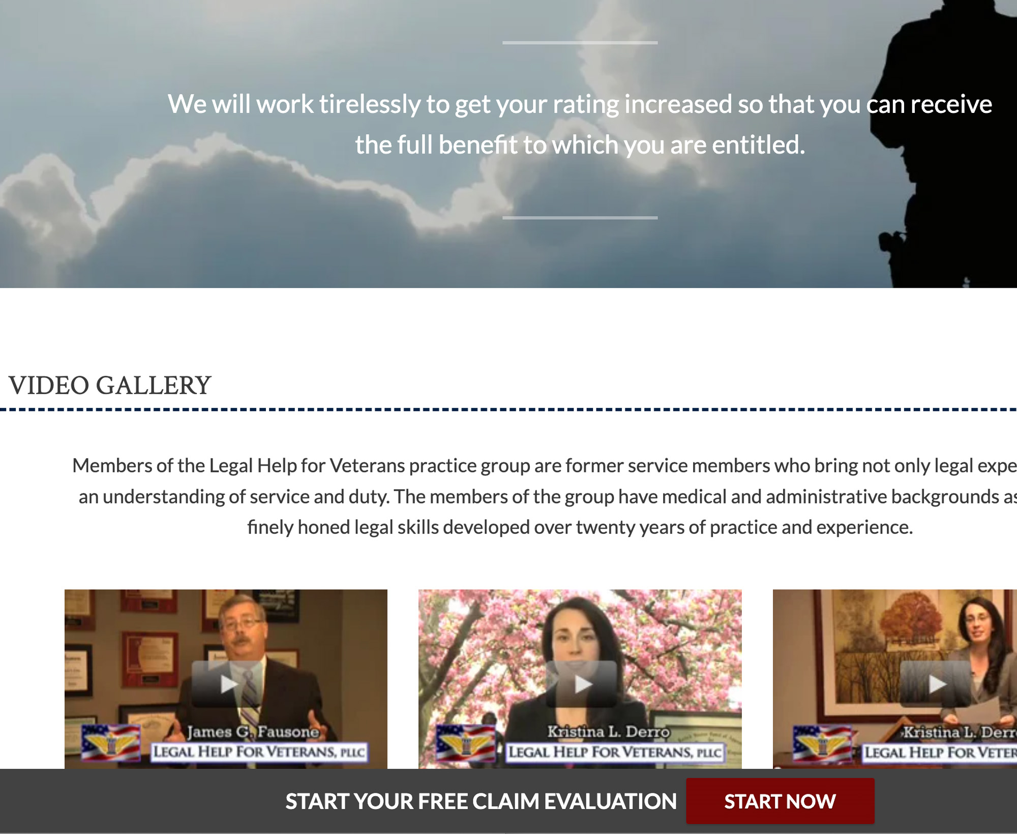 Legal Help for Veterans Website Design