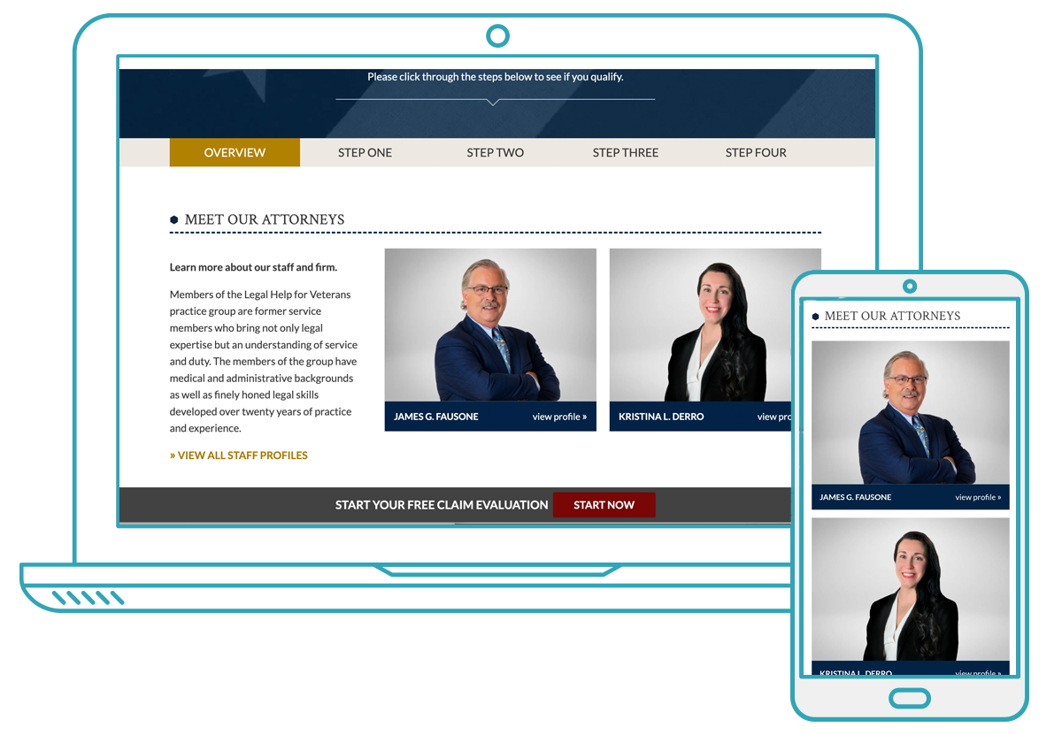 Legal Help for Veterans Website Design