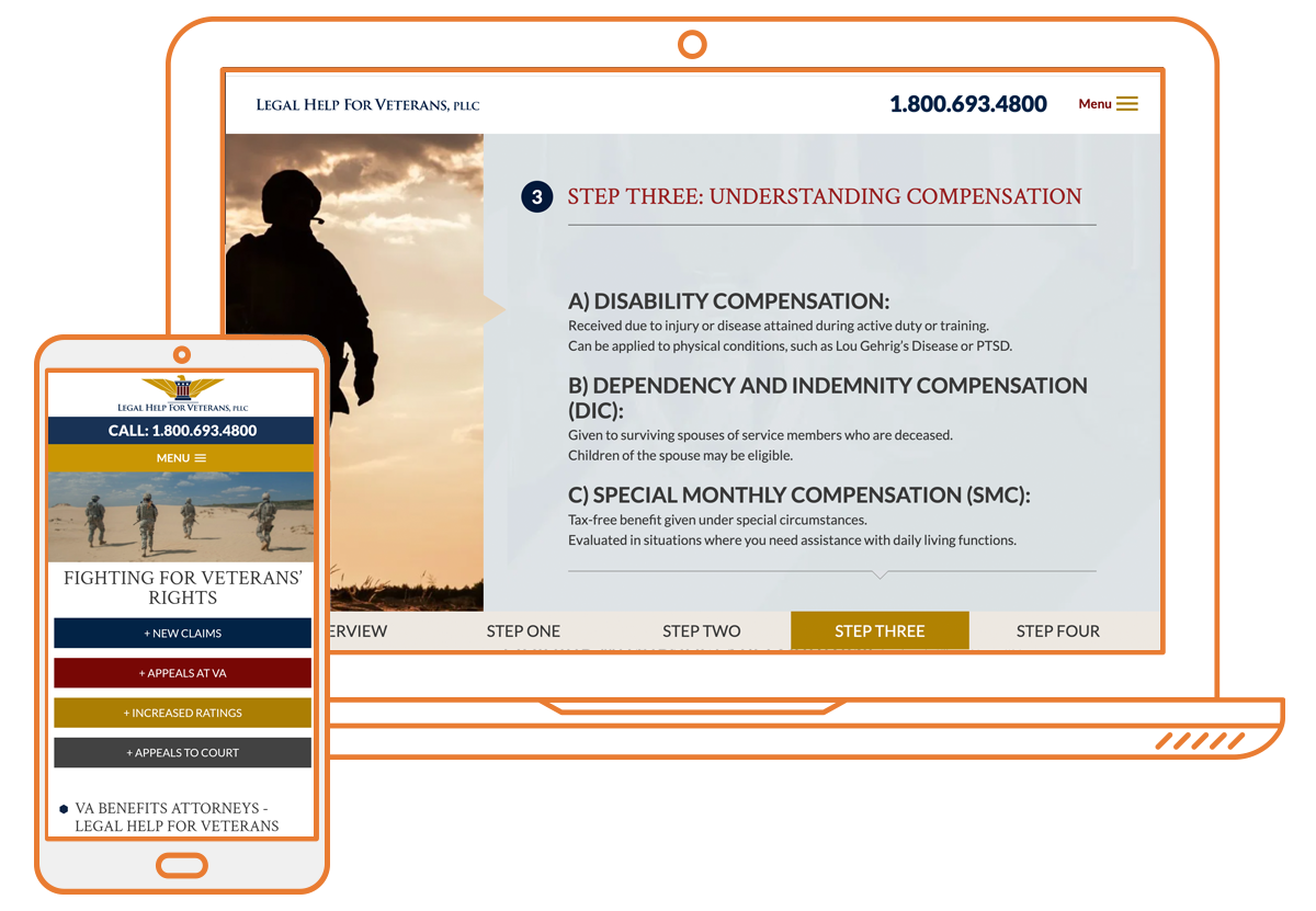 Legal Help for Veterans Website Design