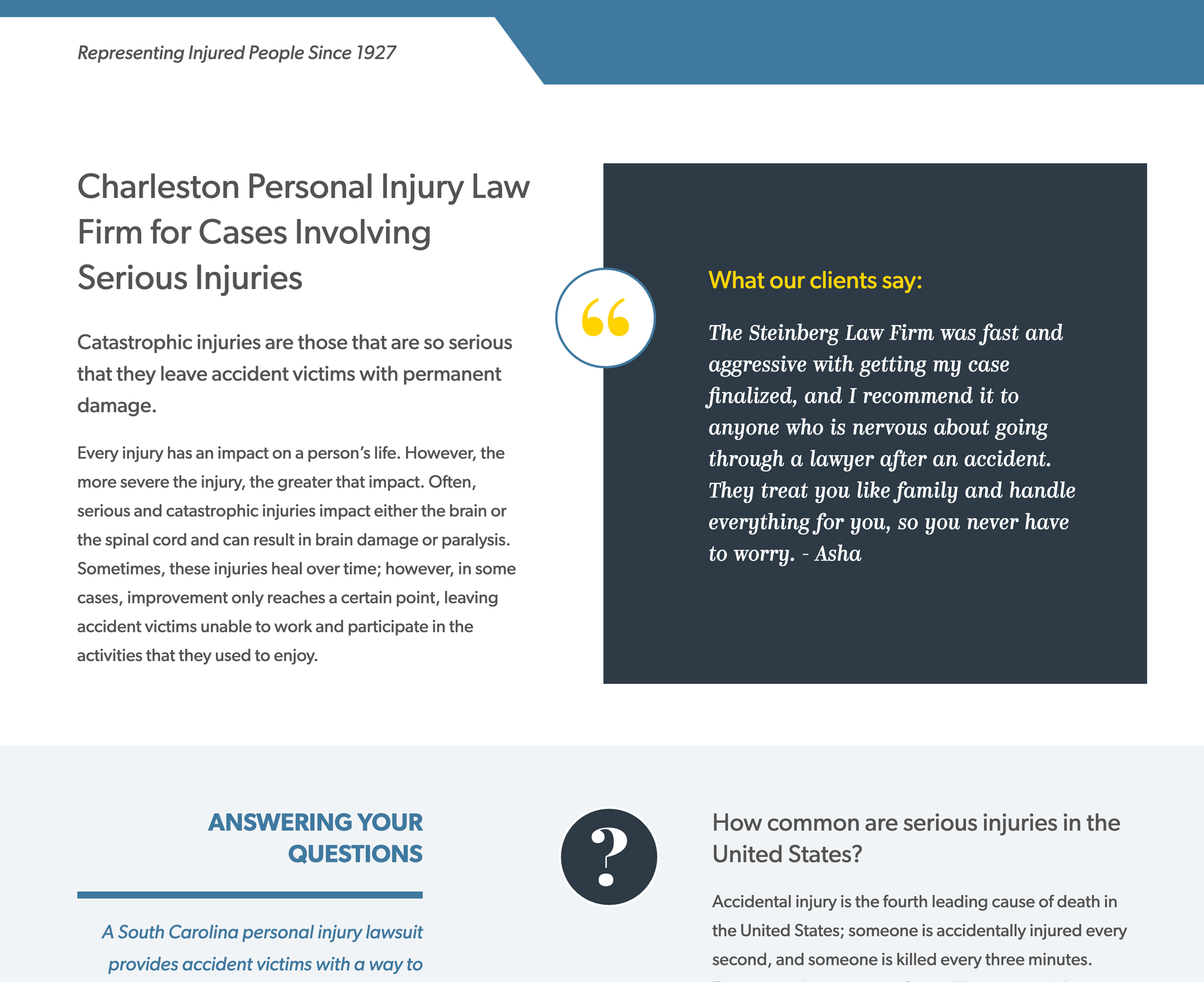 Steinberg Law Firm website design