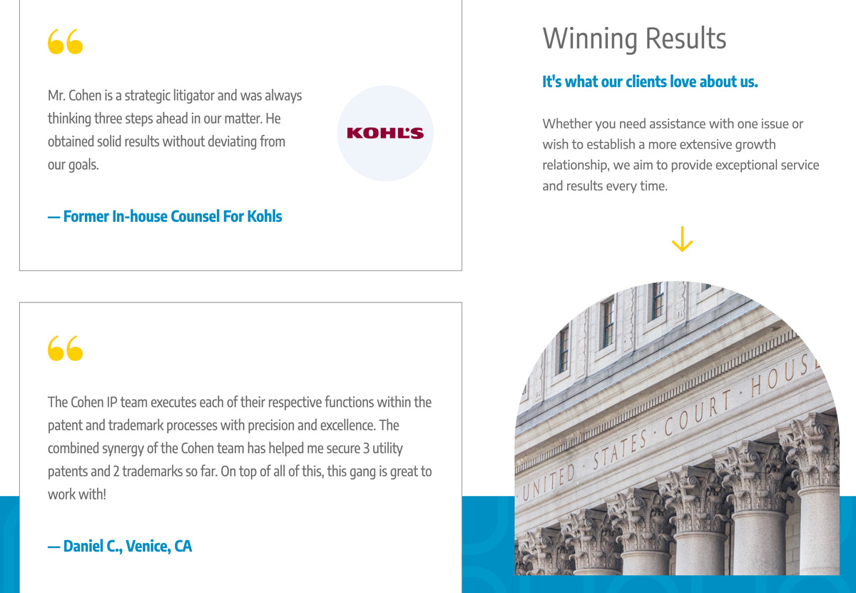 Cohen IP Website Design