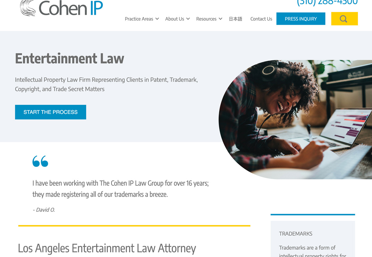 Cohen IP Website Design