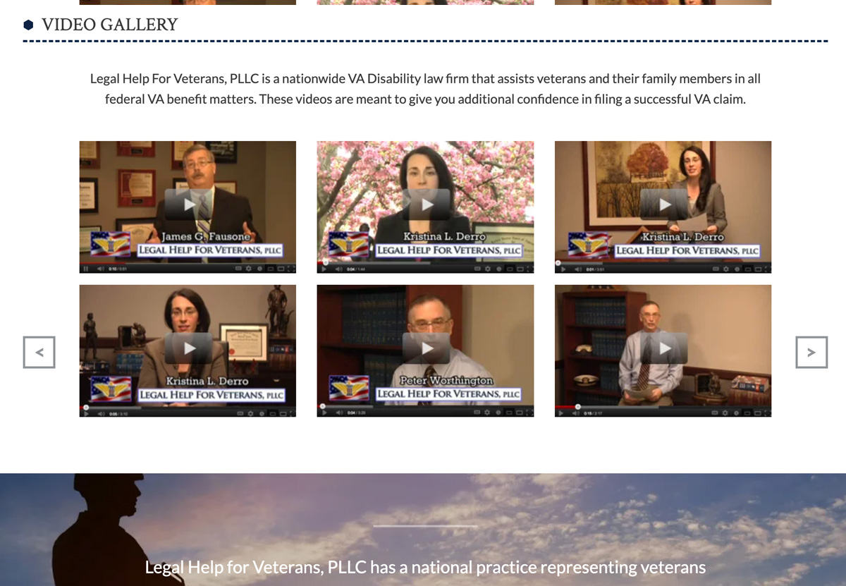 Legal Help for Veterans Website Design