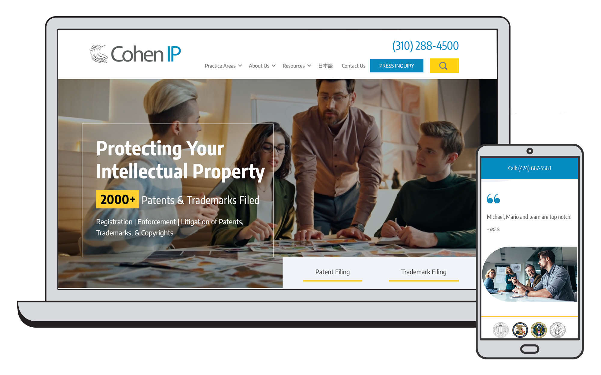 Cohen IP Website Design