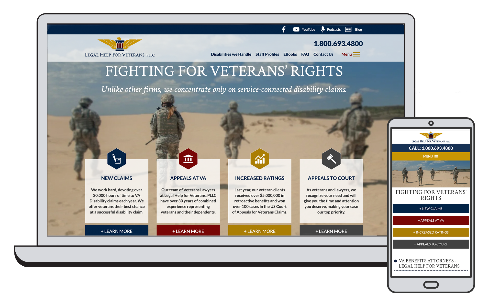 Legal Help for Veterans Website Design