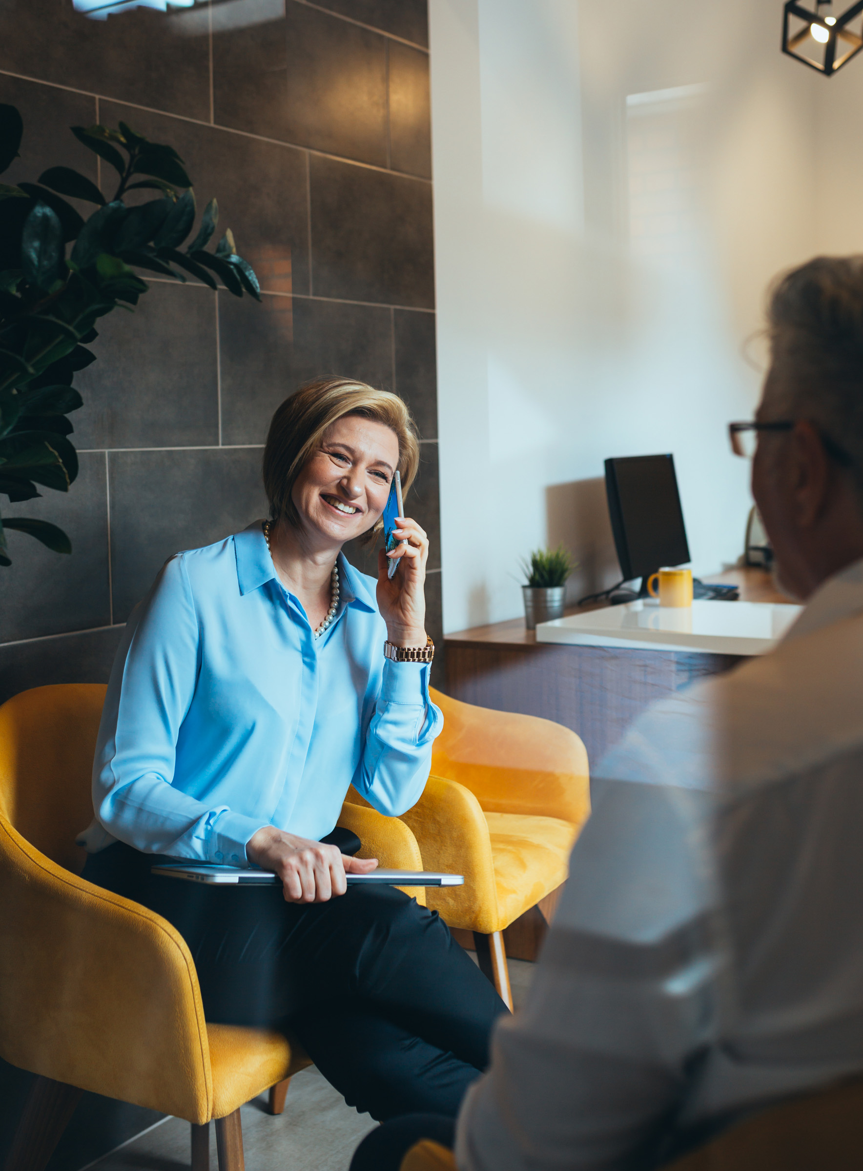 Attorney talking to lead on the phone