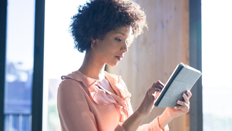 Woman reading an ebook