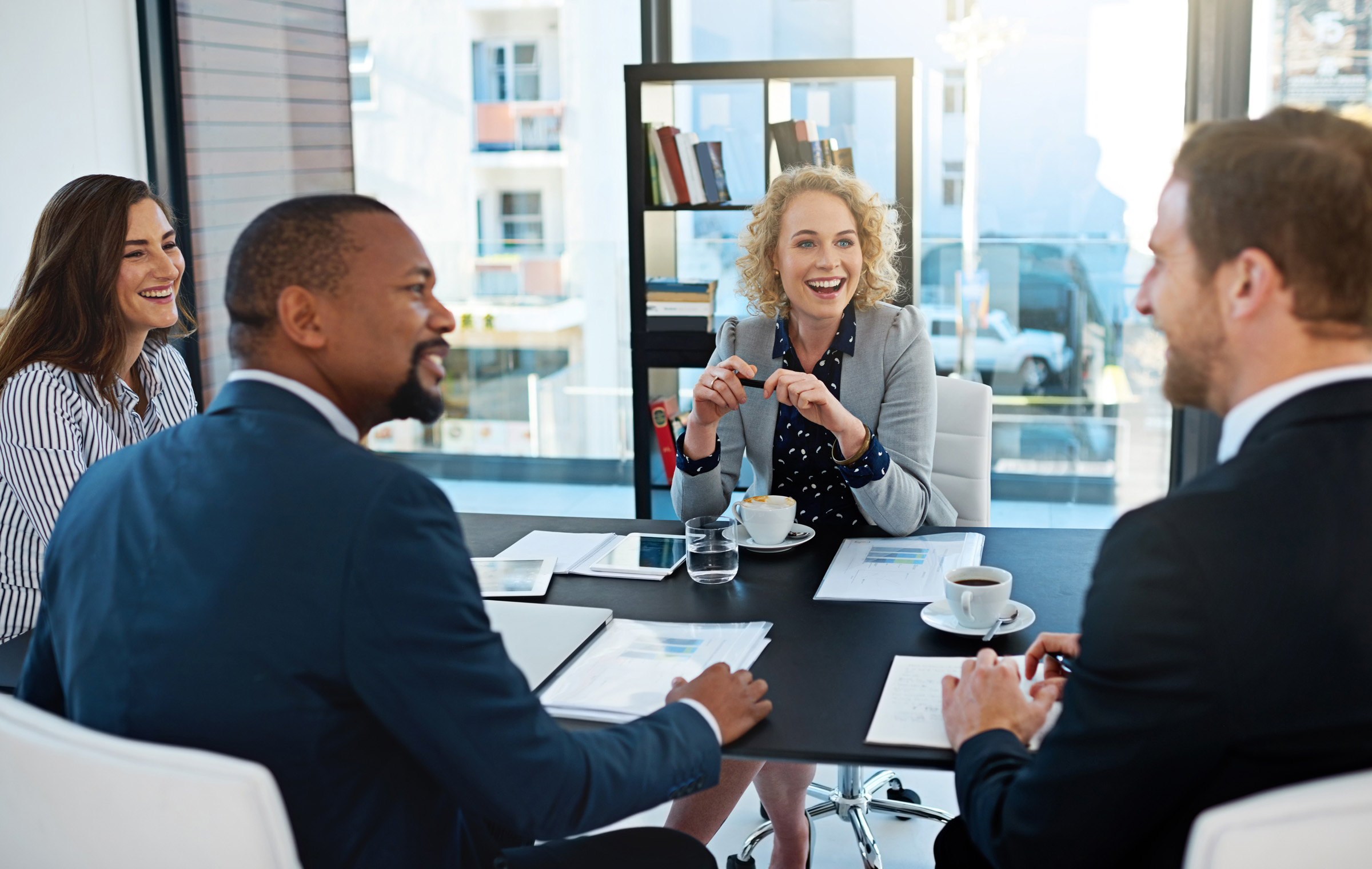 Lawyers meeting in conference room