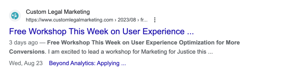 Is your law firm taking advantage of Event Schema markups? 2 Event Schema Markup Example