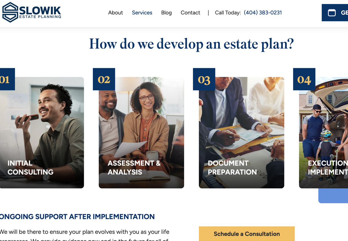 Slowik Estate Planning Website Design