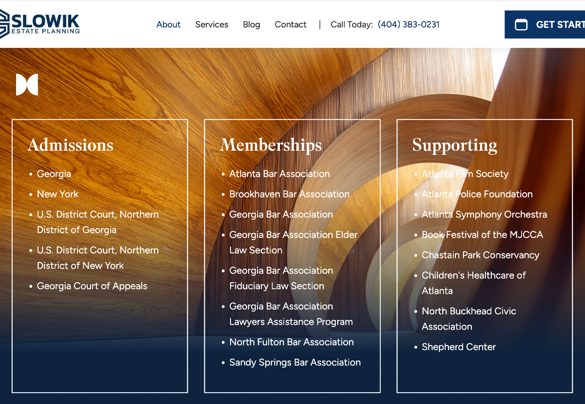 Slowik Estate Planning Website Design
