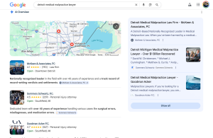 AI Overviews show lawyers in map
