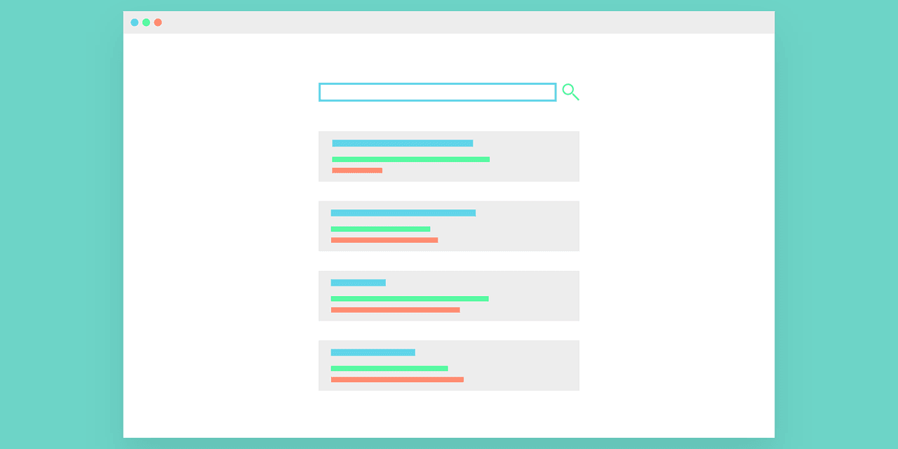 Search engine results illustration